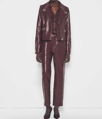 AS by DF Cindy Recycled Leather Jacket in port wine - women's jacket - view 5
