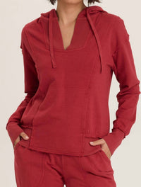 Wearables Rosalyn Fleece Casual Hoodie in corundum - women's top
