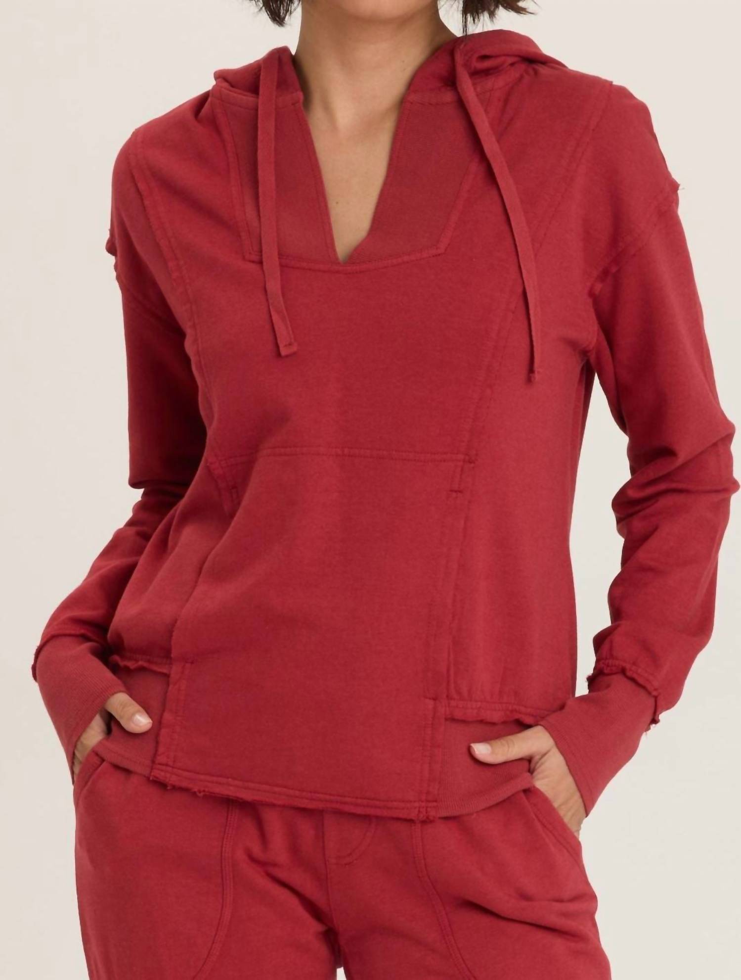 Wearables Rosalyn Fleece Casual Hoodie in corundum - women's top