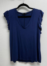 Atm - Women's Daria V-neck Ruffle Sleeveless Top