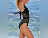 Becca - Castaway Fishnet Plunge One-piece Swimsuit