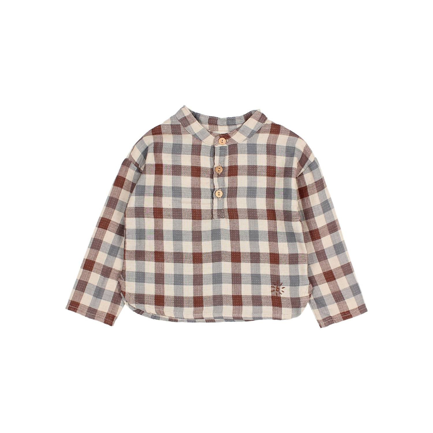 Búho Rafael Check Shirt in multi - kids' shirt - detail view