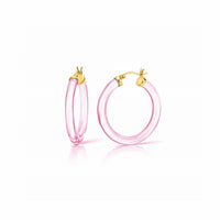 Gold & Honey - Women's Thin Lucite Hoop Earrings
