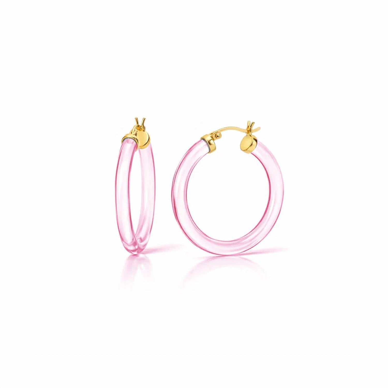 Gold & Honey - Women's Thin Lucite Hoop Earrings