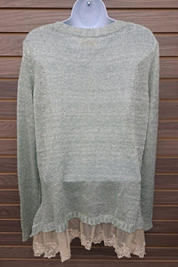 A'Reve - Women's Lace Bottom Sweater