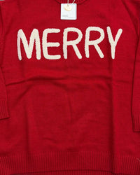 Fashion By Mirabeau - Women's Merry Moments Chenille Letter Sweater