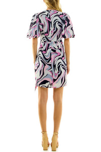 Nicole Miller - Women's Multi Print Chiffon Dress