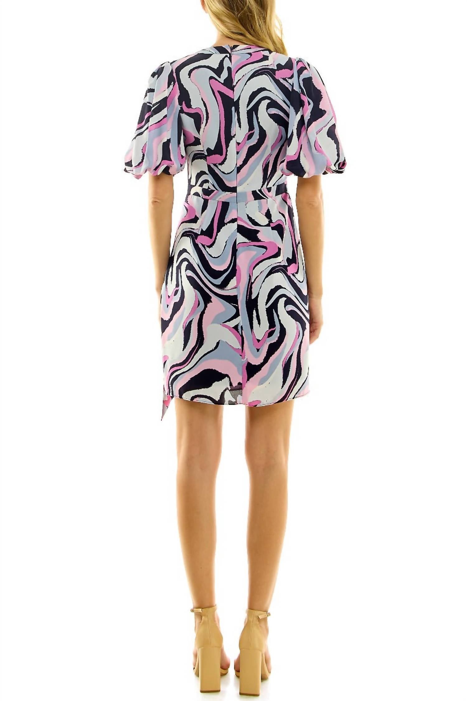 Nicole Miller - Women's Multi Print Chiffon Dress