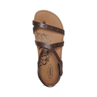 Aetrex Women's Lauren Quarter Strap Sandal in coffee - women's sandal - alternate view