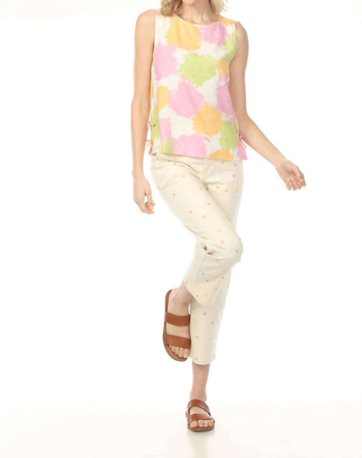 Charlie B - Side Ties Printed Sleeveless Top