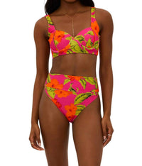 Beach Riot PAULINA TOP in hibiscus sunset - women's swimwear - alternate view