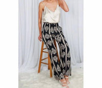 Vine & Love - Geo Print Smocked Wide Leg Pants