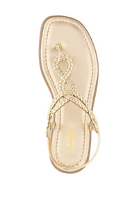 Andrea Women's Flat Sandal in gold 1 - women's sandal - alternate view