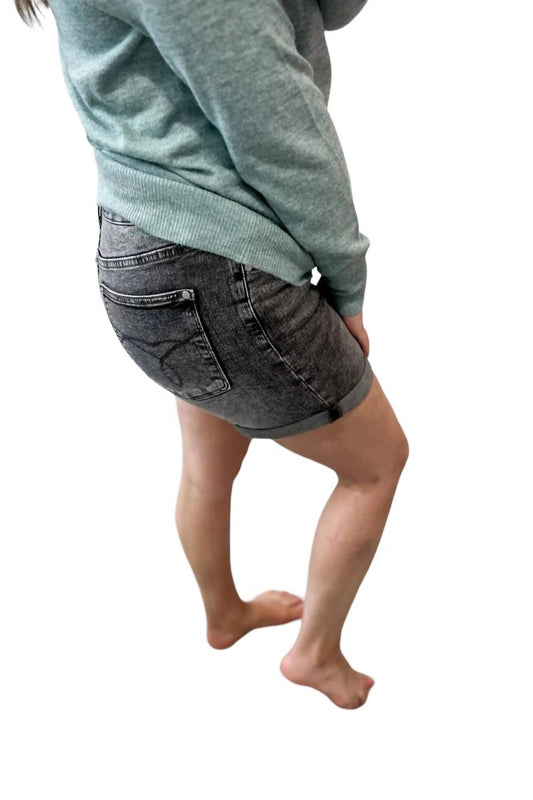 Judy Blue - High Waist Button Fly Cuffed Shorts