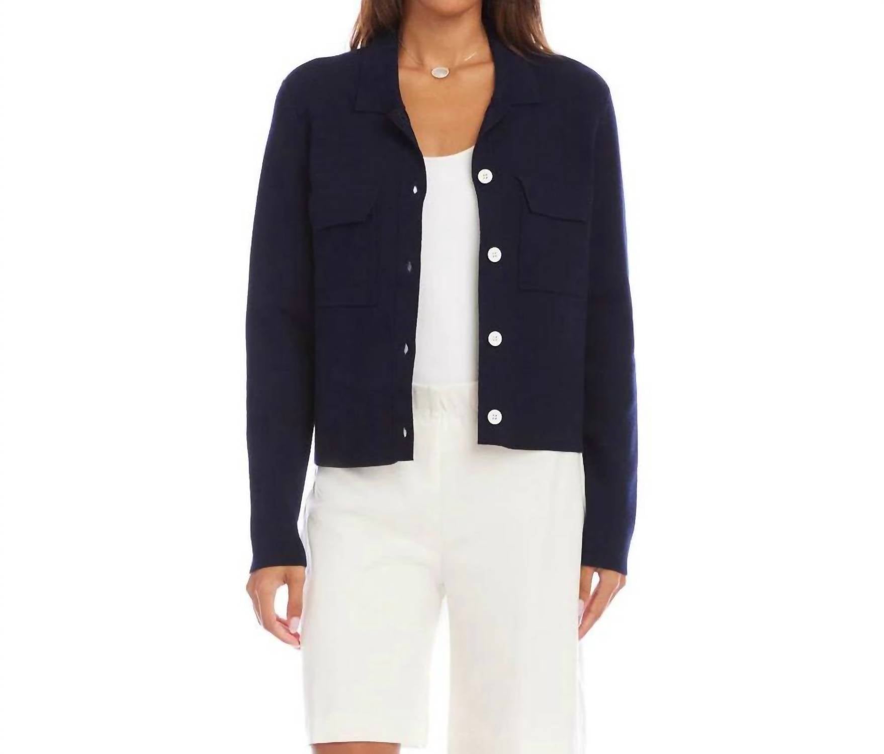 Karen Kane - Collared Sweater Jacket