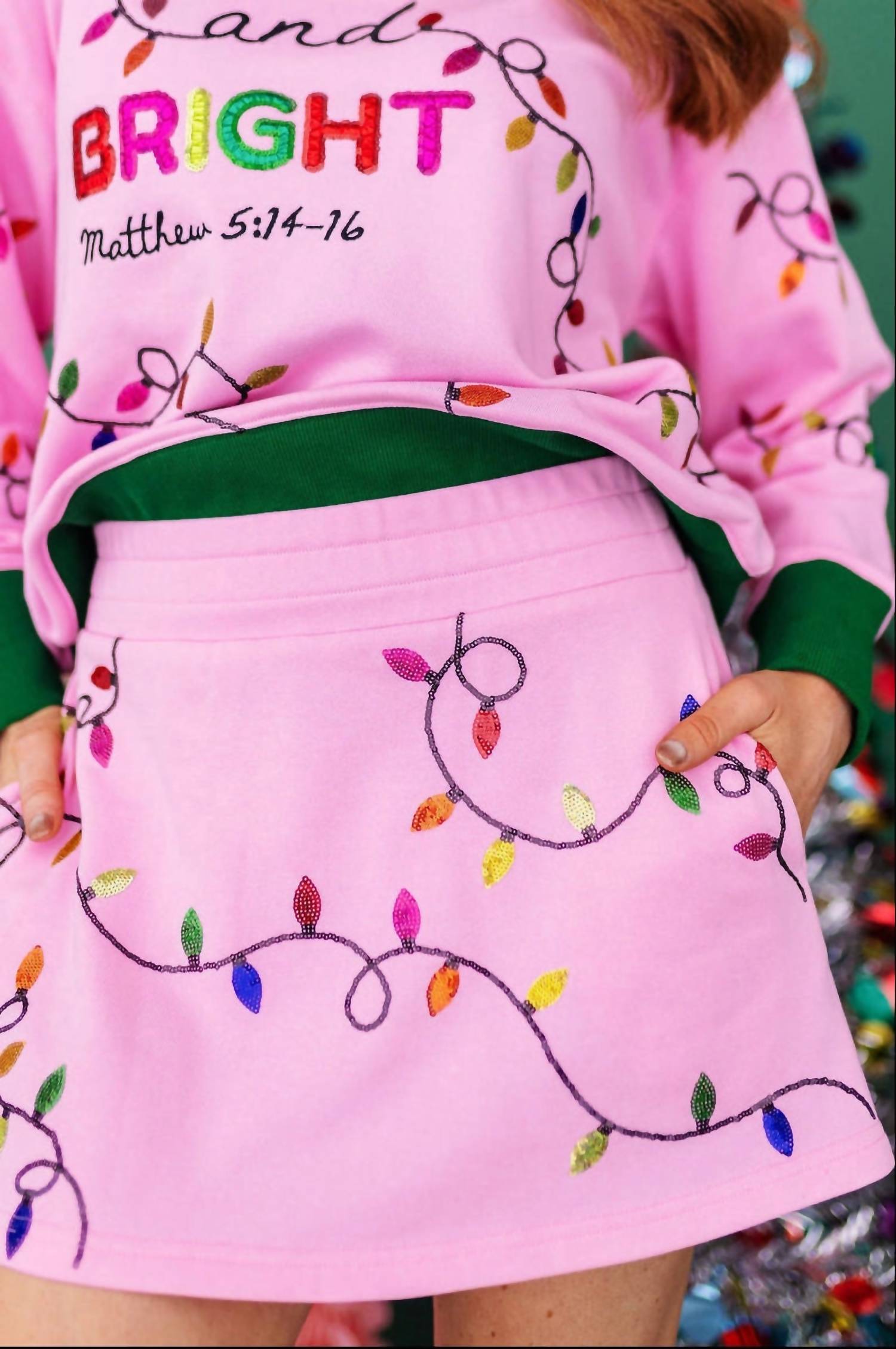 Brianna Cannon - Merry And Bright Christmas Lights Skort
