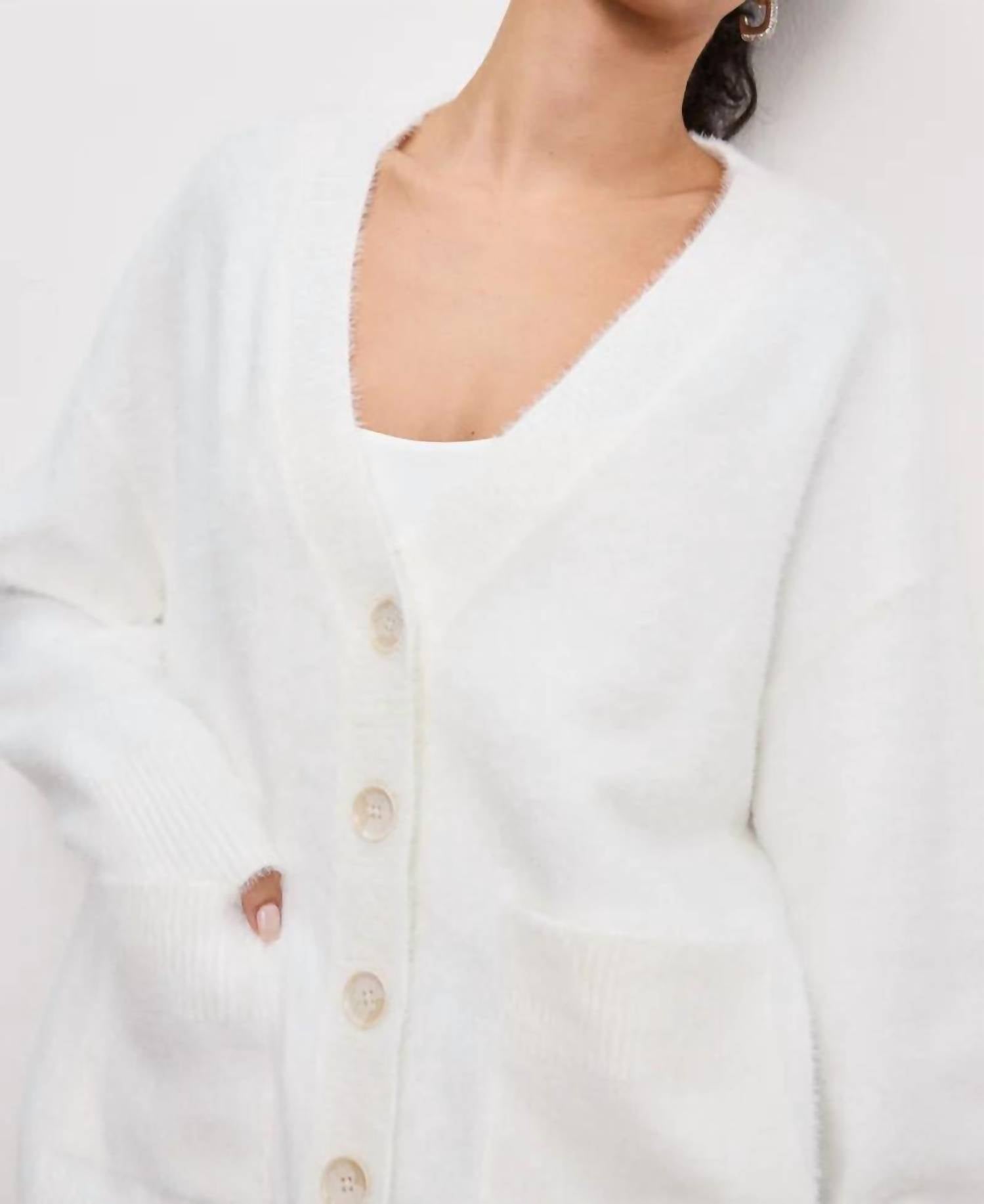Good American - Oversized Plush Cardigan Top