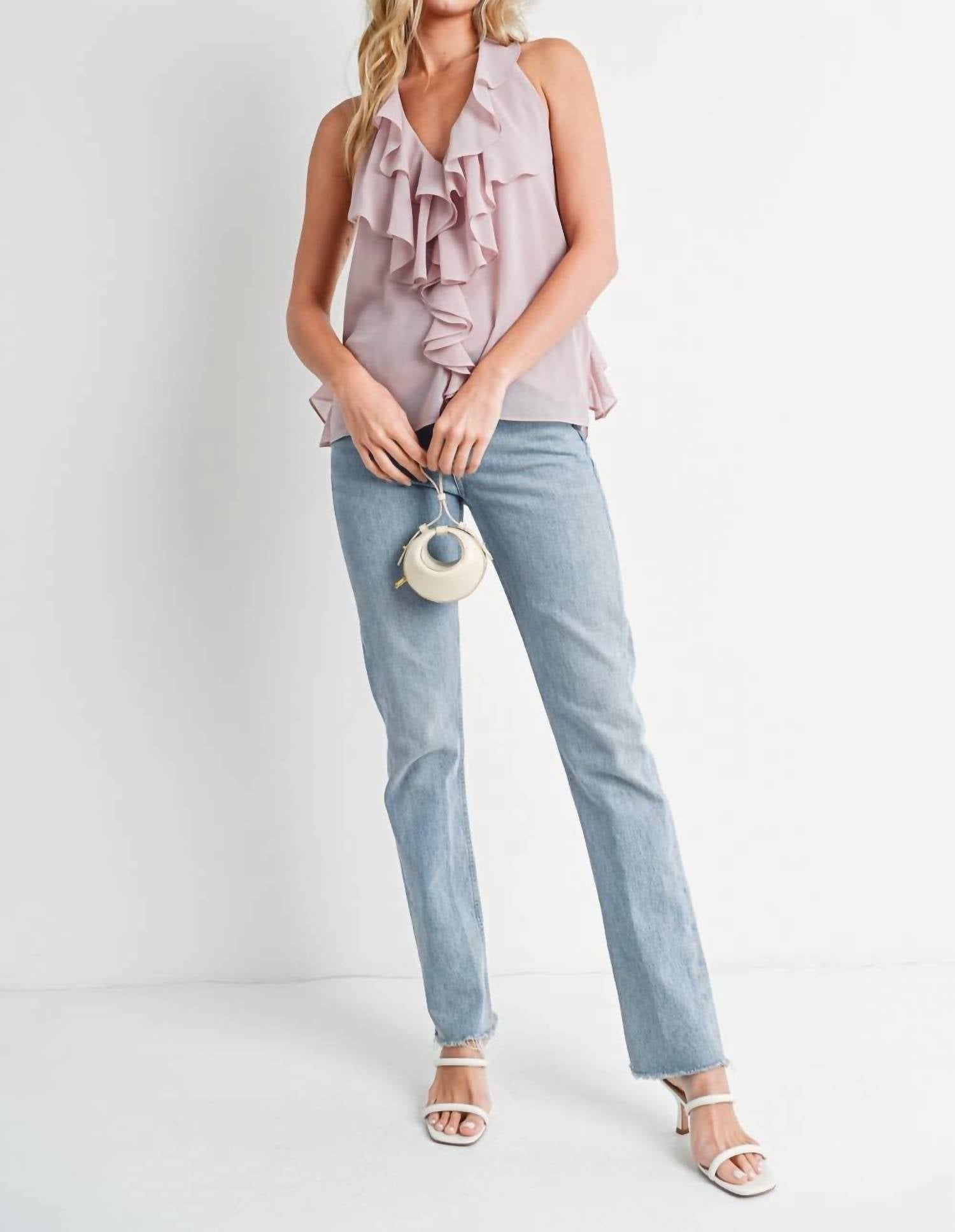 Bluivy - Bi- Ruffled Halter Blouse