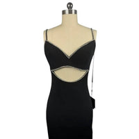 Ieena For Mac Duggal - Women's Midi Rhinestones Cocktail Dress
