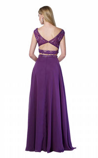 ALYCE PARIS Two Piece Embellished Prom Dress in purple - women's dress - alternate view