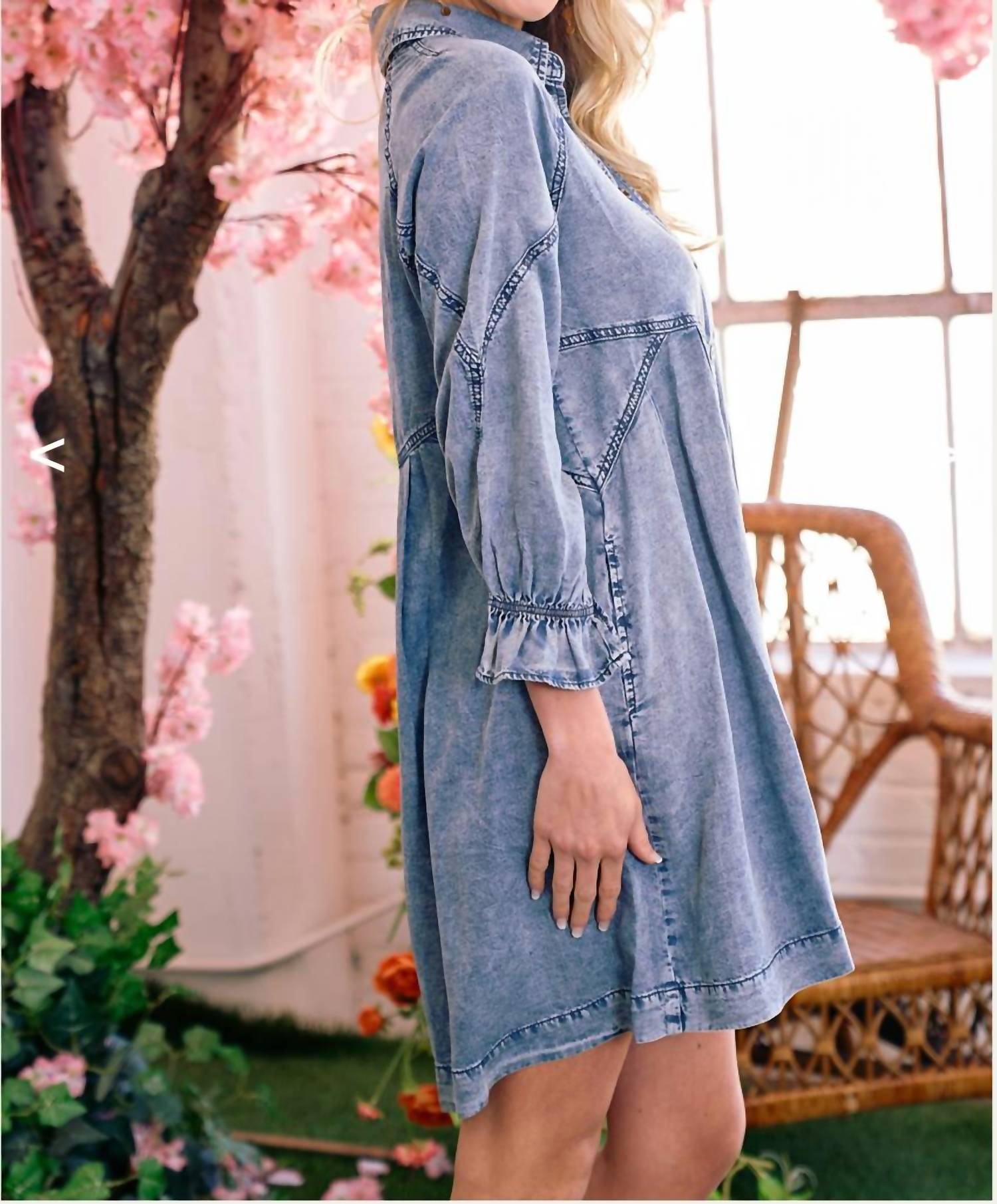 Doe And Rae - Becca Front Button Denim Dress