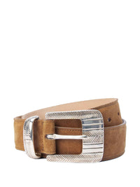 L'Agence - Women's Aya Western Suede Engraved Belt