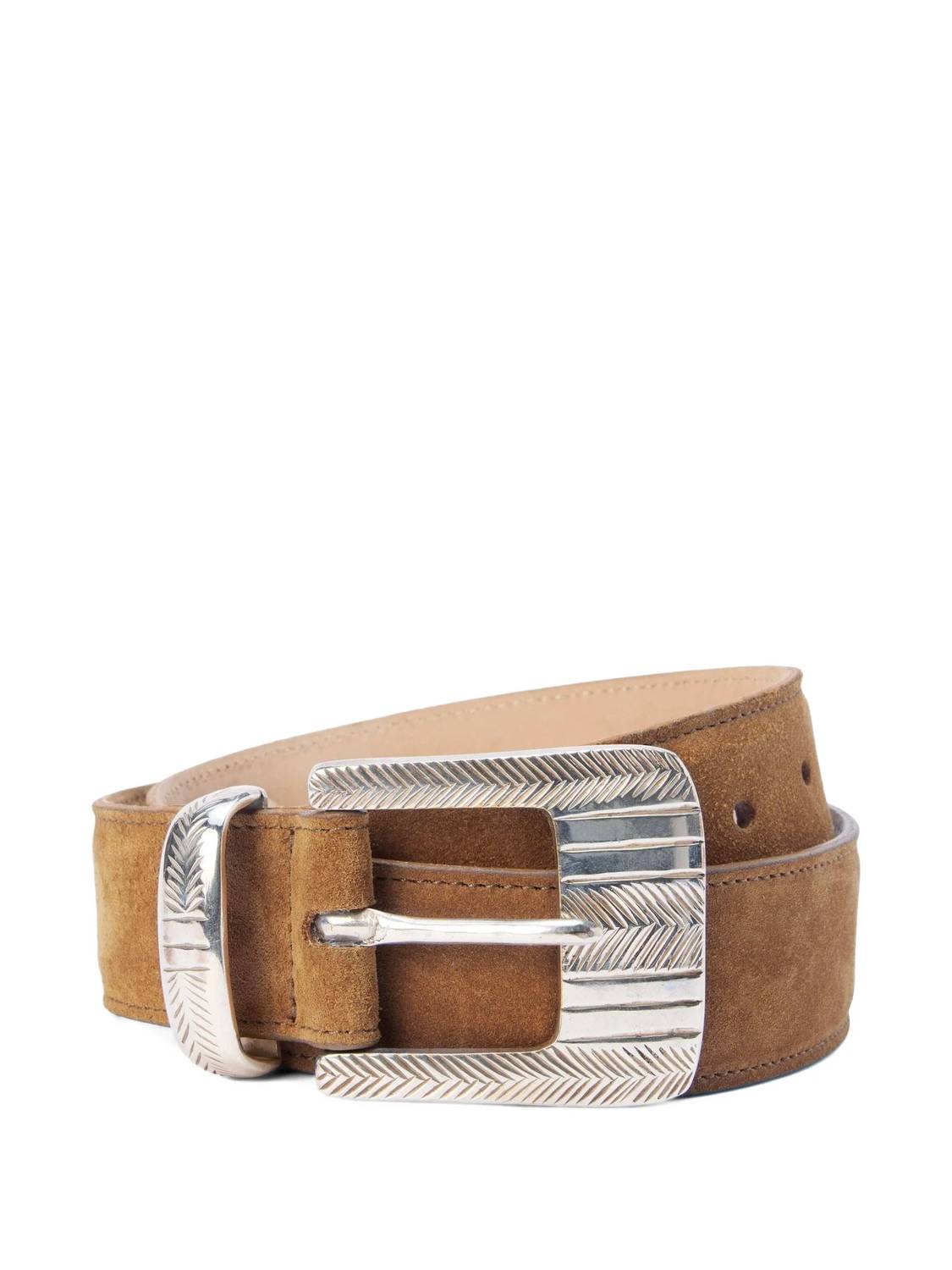L'Agence - Women's Aya Western Suede Engraved Belt
