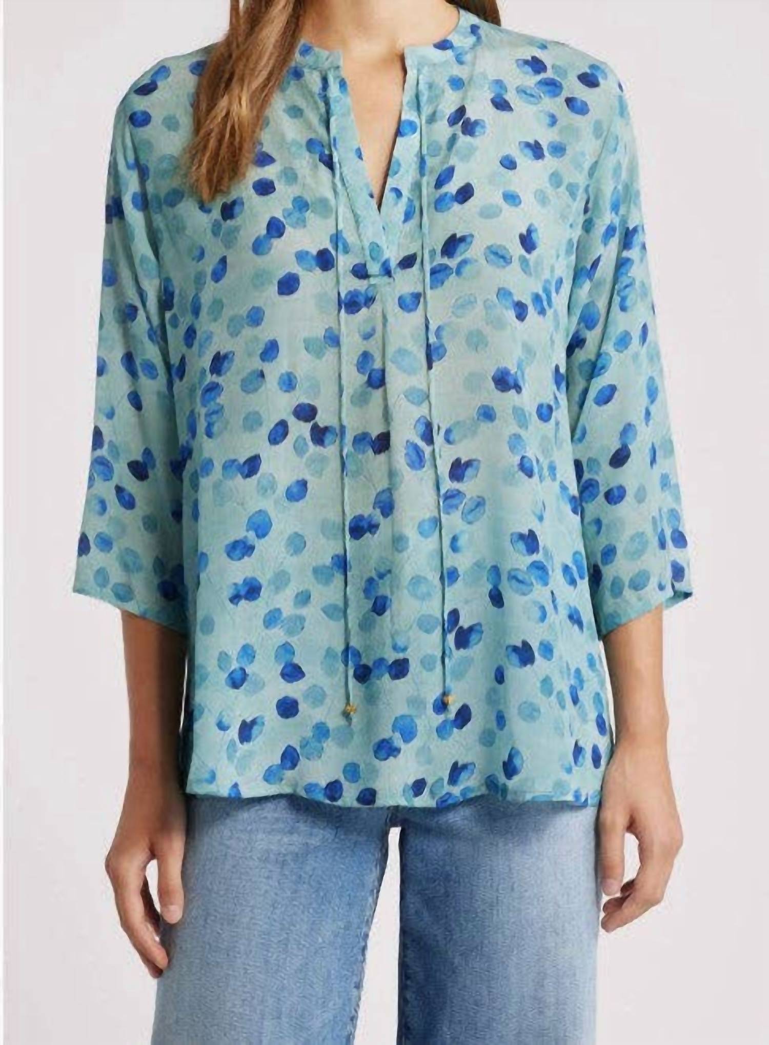 Apny - V-neck With Tassel Blouse
