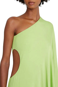 Halston Heritage - One Shoulder Column Cascade Jersey Gown