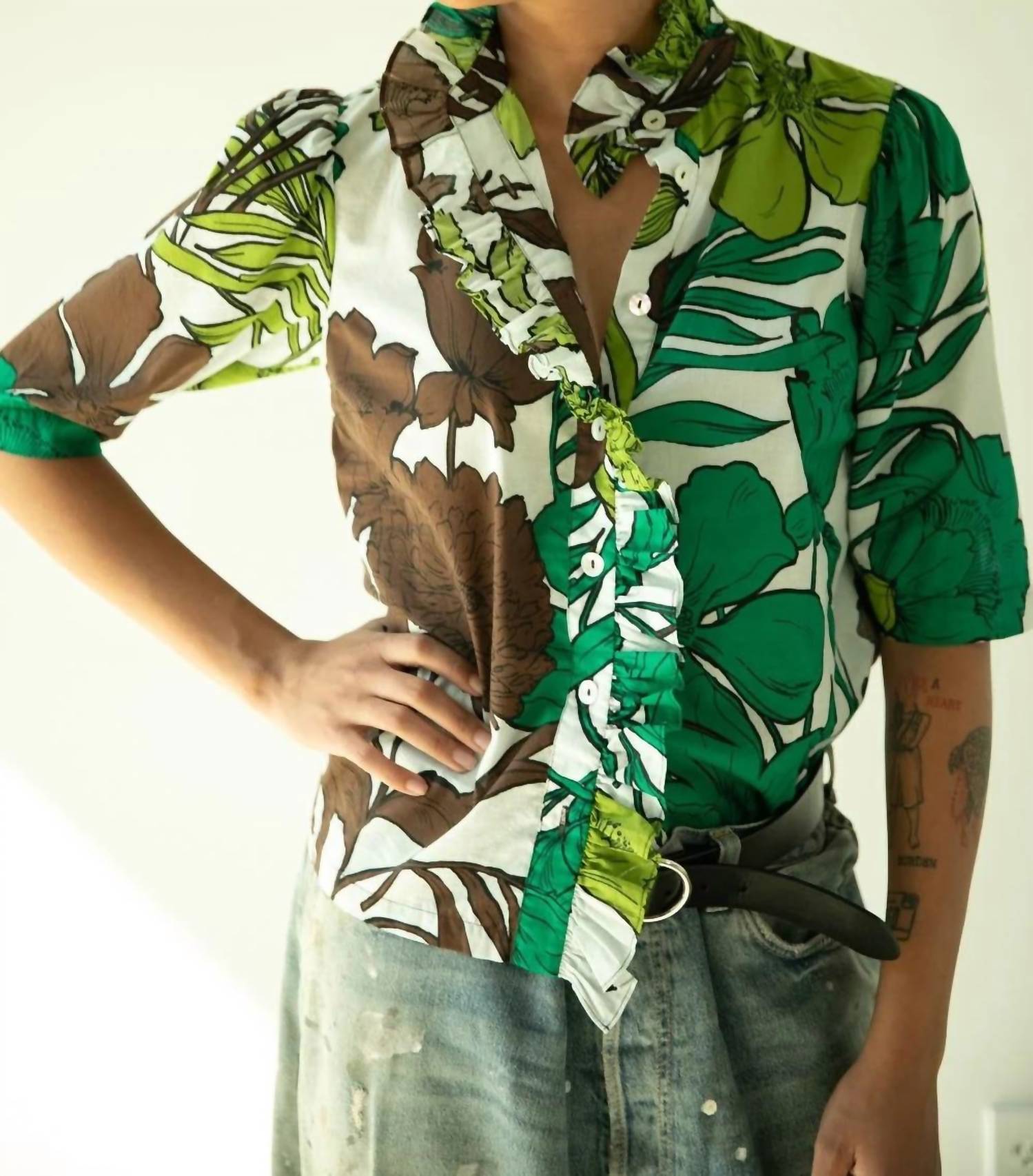 Hope For Flowers - Frilled Button Down Shirt