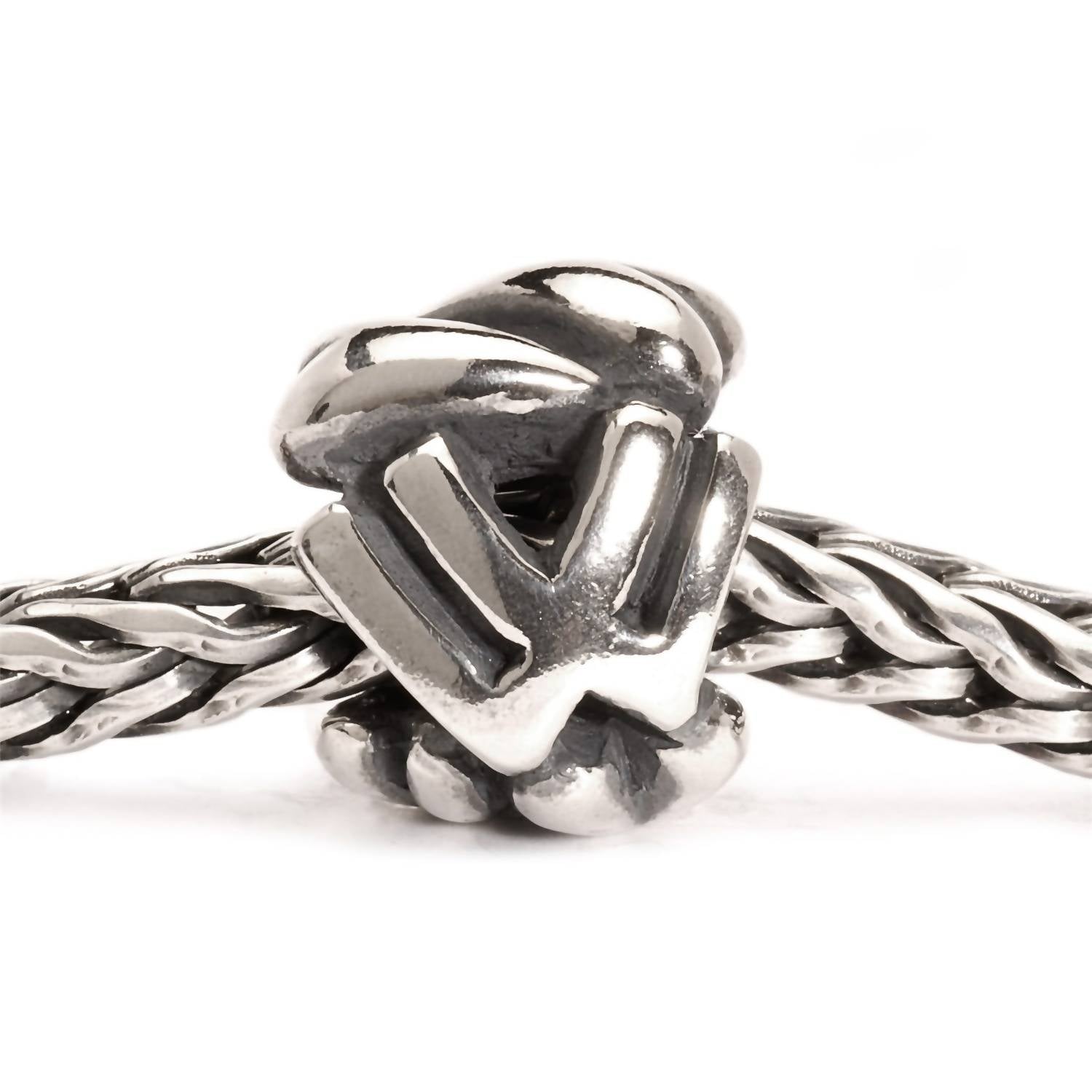 Trollbeads Letter W Sterling Bead in silver - women's jewelry - detail view