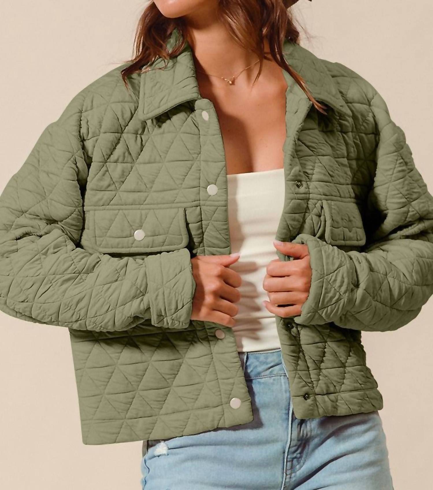 So Me - Triangle Quilted Barn Jacket
