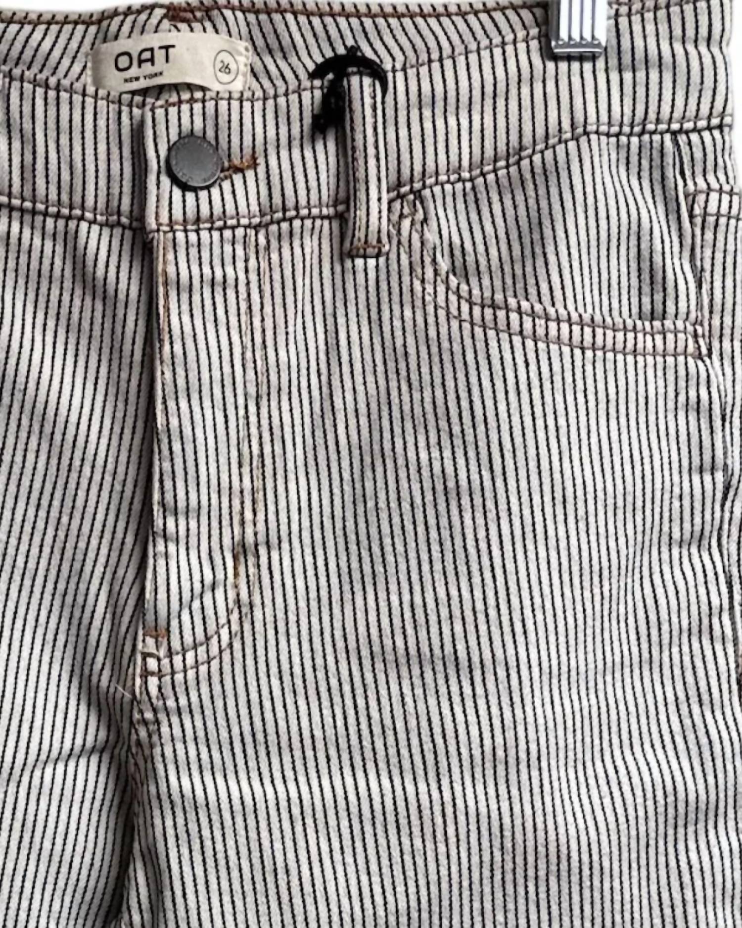 Oat New York - Women's Mid Rise Straight Striped Jeans