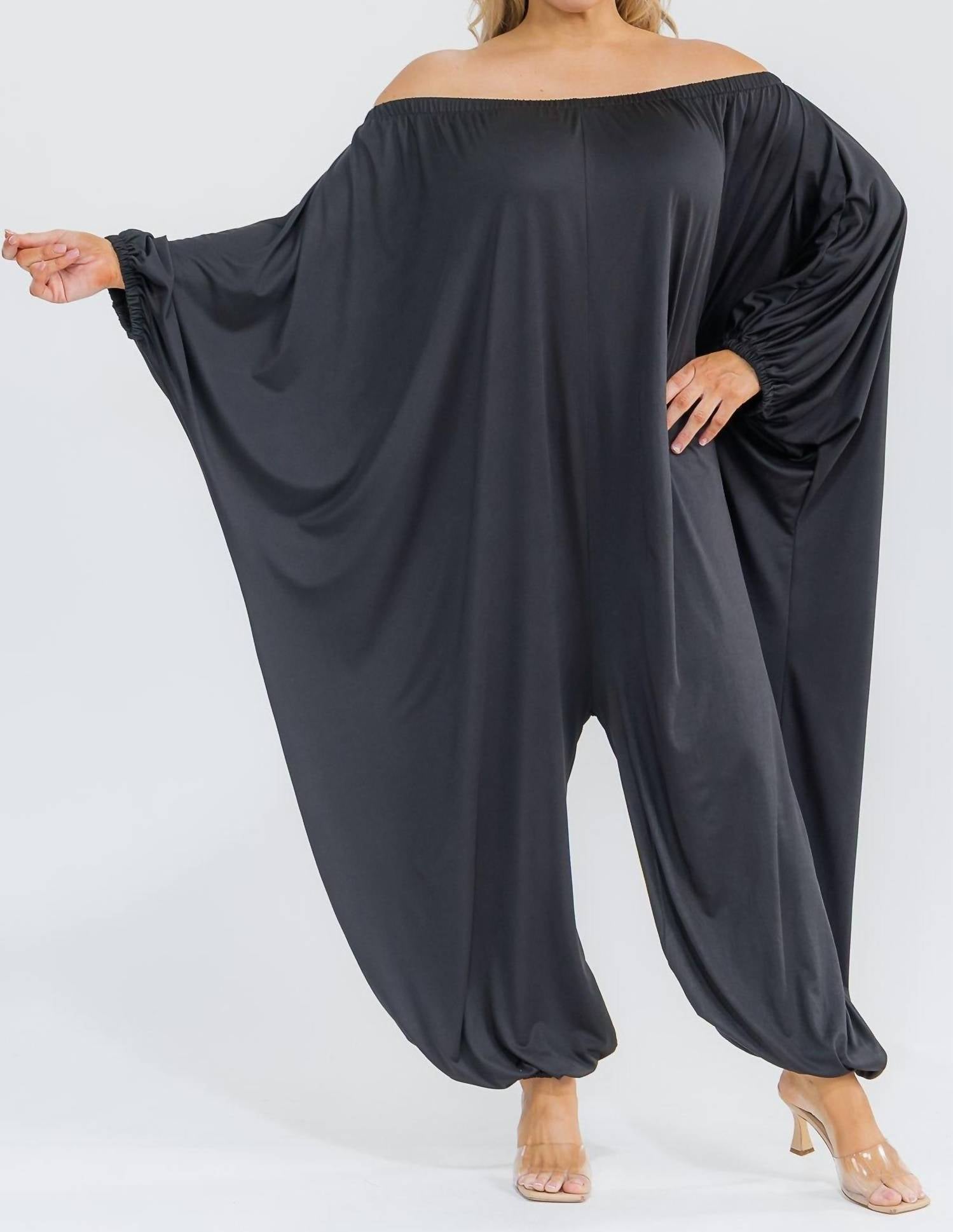 Karen T Design - Long Sleeve Harem Jumpsuit - Plus