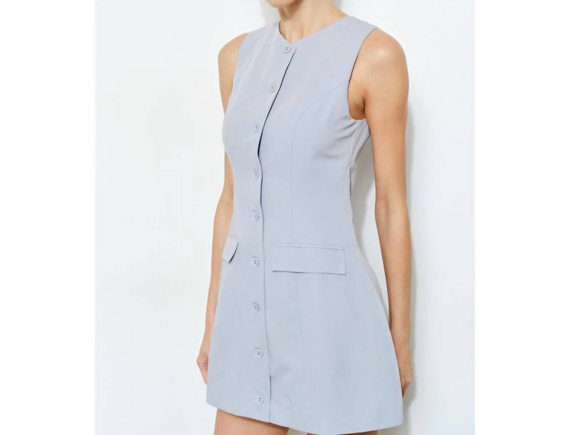 Loucia - Lenore Button Front Sleeveless Mini Dress