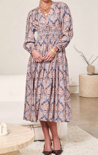 Current Air - Damask Inspire Pattern Midi Dress