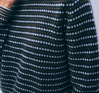 White + Warren - Cashmere Textured Stripe Crew Sweater
