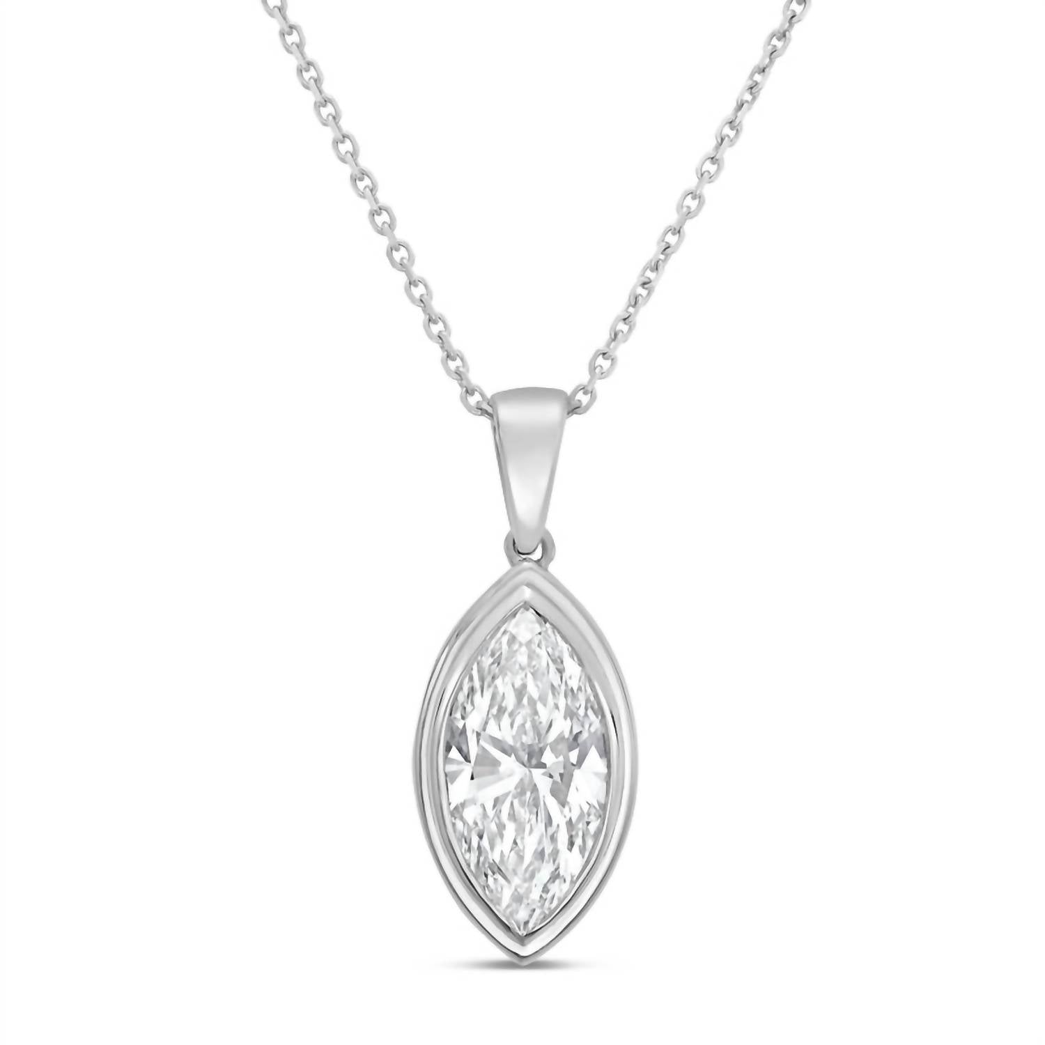 Diana M Jewels - Women's Marquise Lab-Grown Diamond Pendant Necklace (2.00 Ct) - Classic