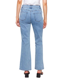 Charlie B - Front Slit Floral Embroidered Bootcut Jean