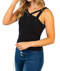 White Birch - Strappy Neck Ribbed Tank