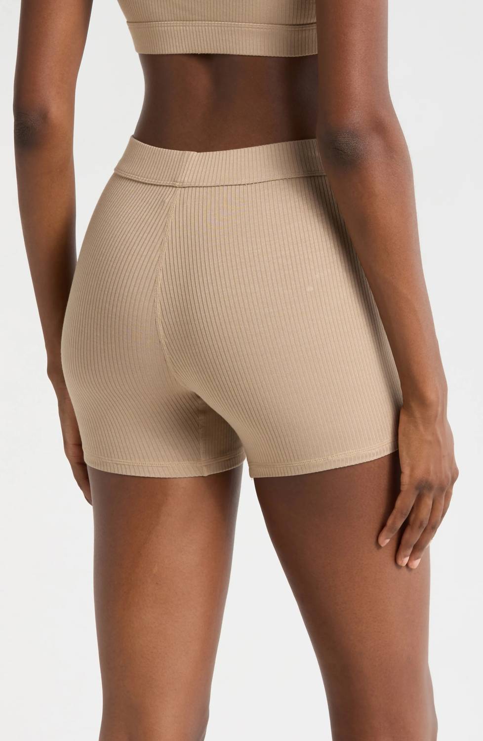 UGG Alexiah Ribbed Lounge Shorts in silver taupe - women's shorts - detail view