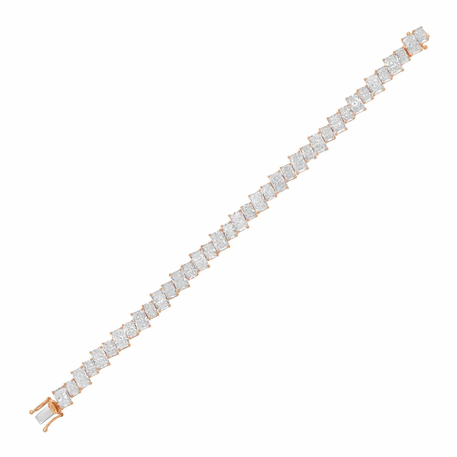 Diana M Jewels - Women's Radiant Lab-Grown Diamond Tennis Bracelet (10.00 Ct) - Bold