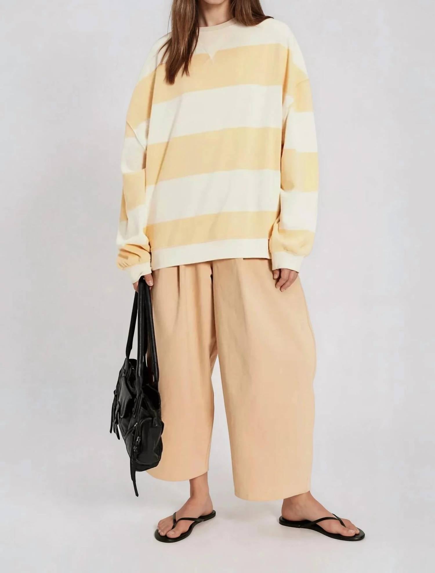 Free People - We The Free Classic Striped Oversized Crewneck Sweater