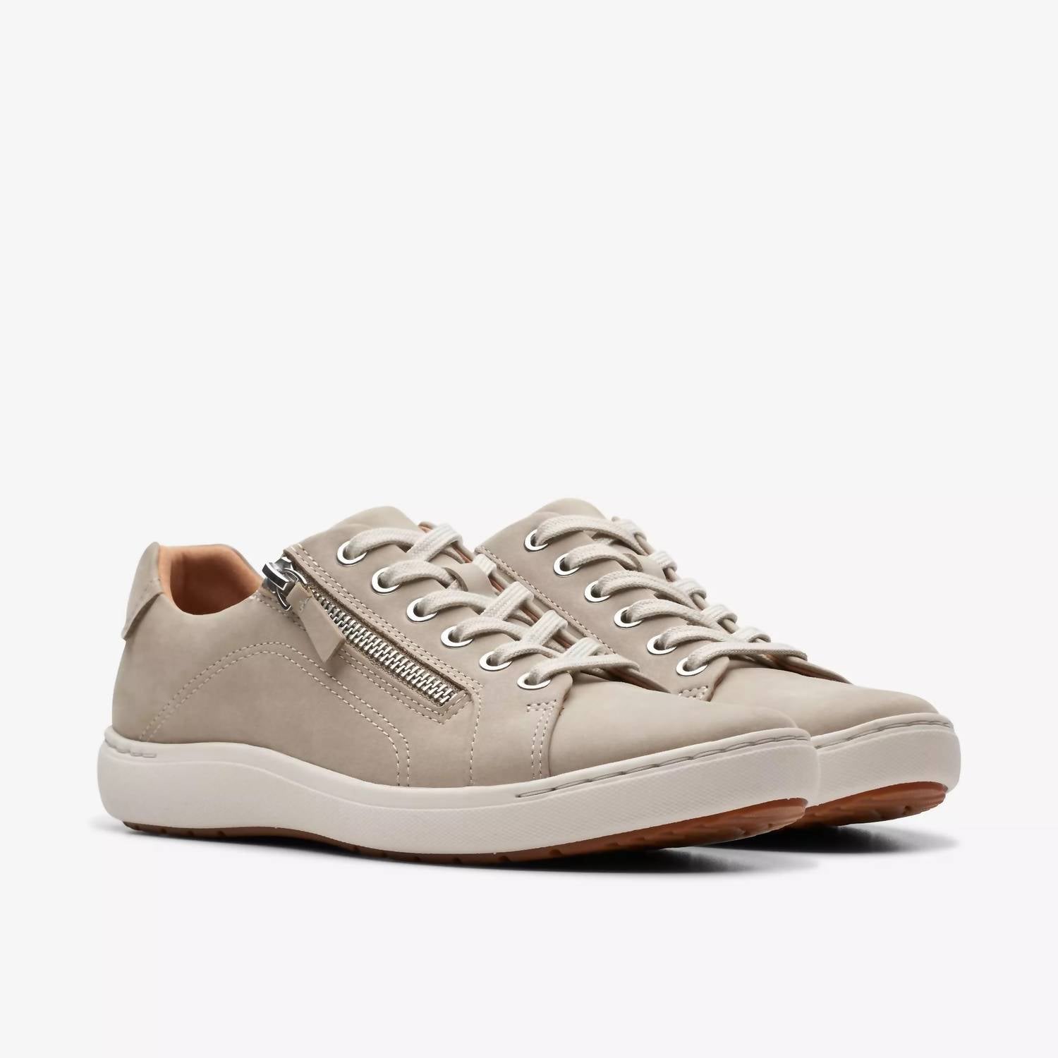Clarks Women's Nalle Lace Sneakers in stone nubuck - women's sneaker