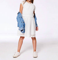 Deux Par Deux - Girl's Bi-material Mesh Dress