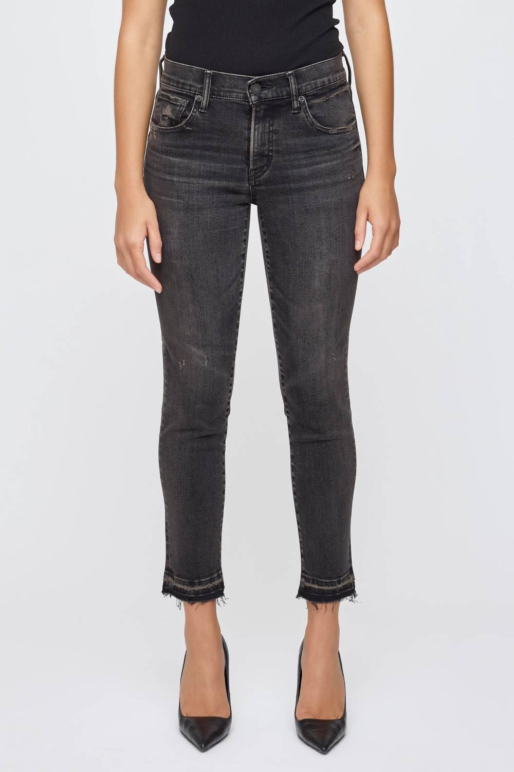 Moussy Framingham Skinny Jean in light black - women's jeans