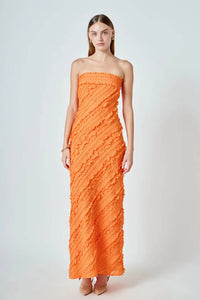 Endless Rose - Juliette Strapless Ruffled Maxi Dress