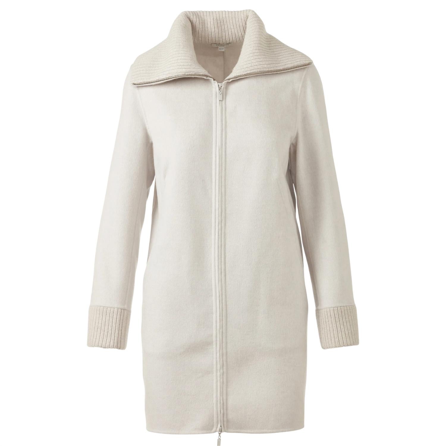Kinross - Women's Knit Trim Zip Mock Coat