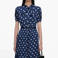 Self-Portrait - Polka Dot Satin Midi Dress