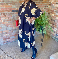 Umgee - Cheetah Print Half Button Down Dress